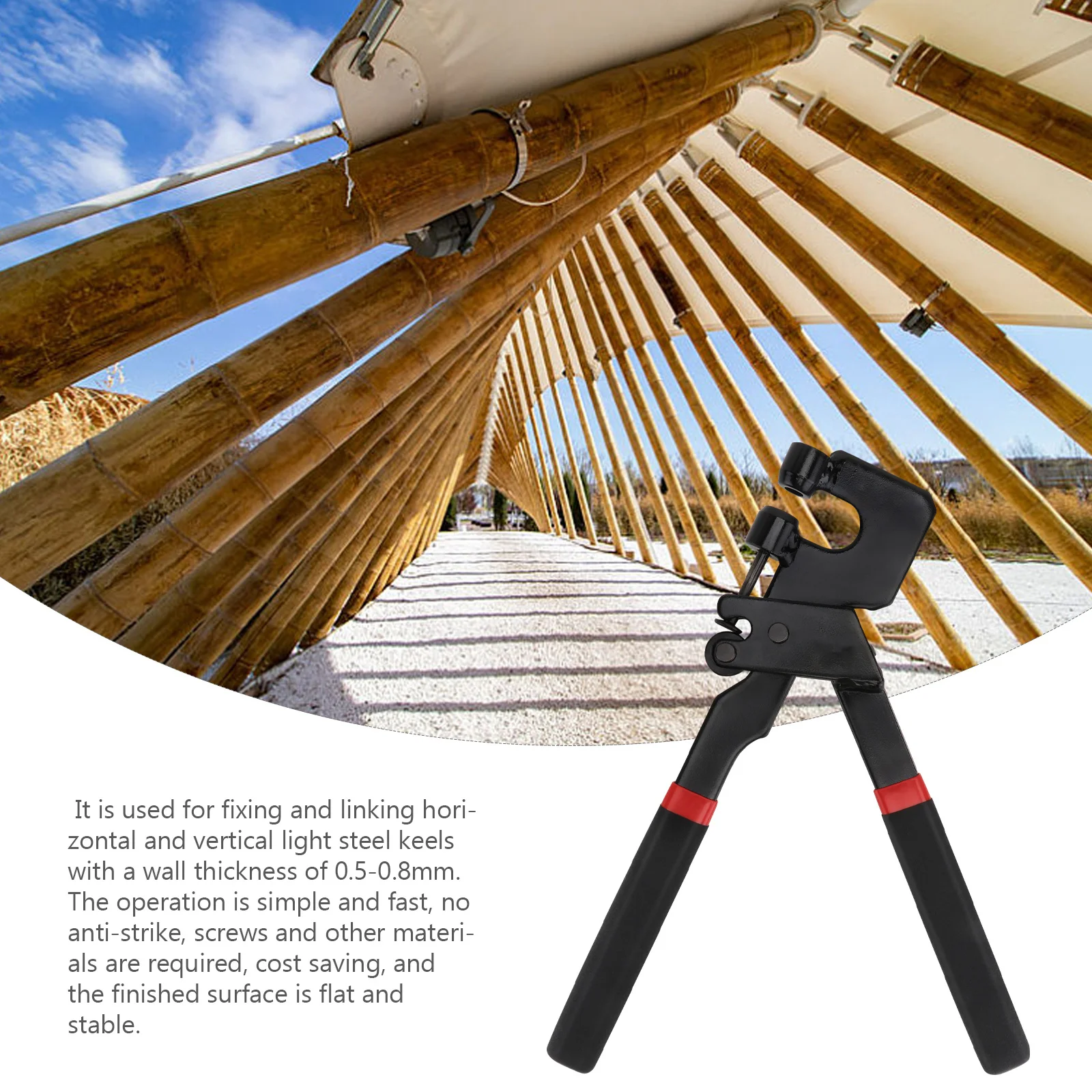 1pc Alloy Steel Keel Clamp Pliers Ergonomic Non-Slip Handle Heavy Duty Punching Tool For Drywall Studs Crimping Lock Woodworking
1pc Alloy Steel Keel Clamp Pliers Ergonomic Non-Slip Handle Heavy Duty Punching Tool For Drywall Studs Crimping Lock Woodworking