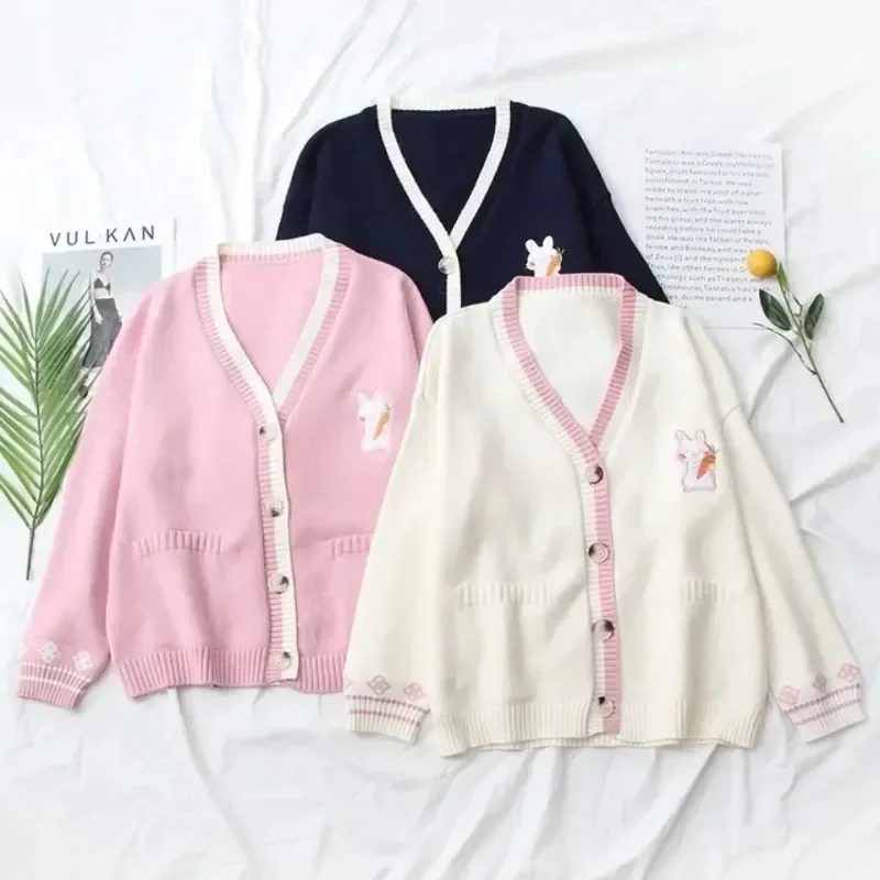 Korean Sweet Chic Women Sweaters Japanese V Neck Long Sleeve Cute Cardigans 2025 New Embroidery Cardigan
Korean Sweet Chic Women Sweaters Japanese V Neck Long Sleeve Cute Cardigans 2025 New Embroidery Cardigan