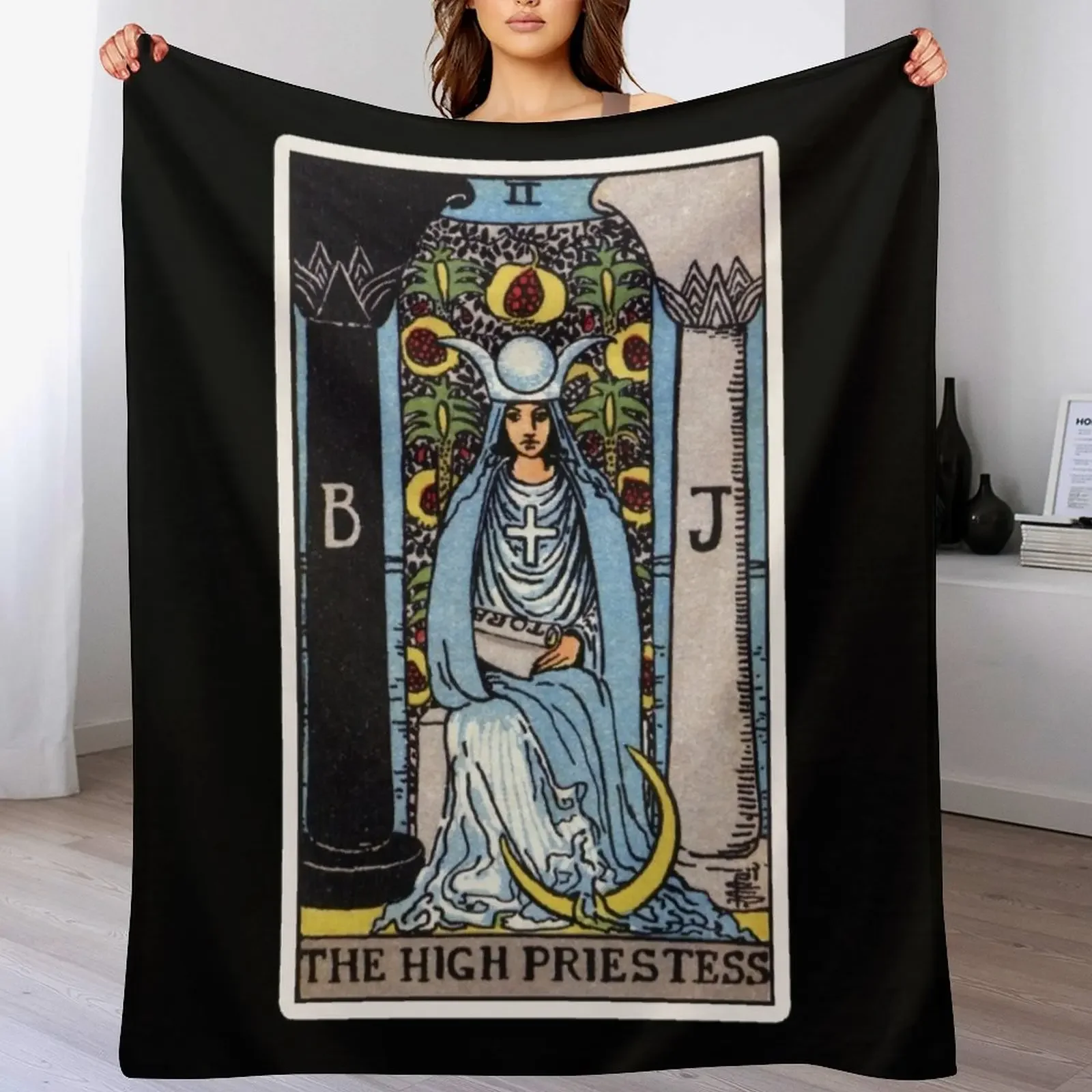 II. The High Priestess Tarot Card Throw Blanket Travel Size Cozy Blanket for Plane Train
II. The High Priestess Tarot Card Throw Blanket Travel Size Cozy Blanket for Plane Train