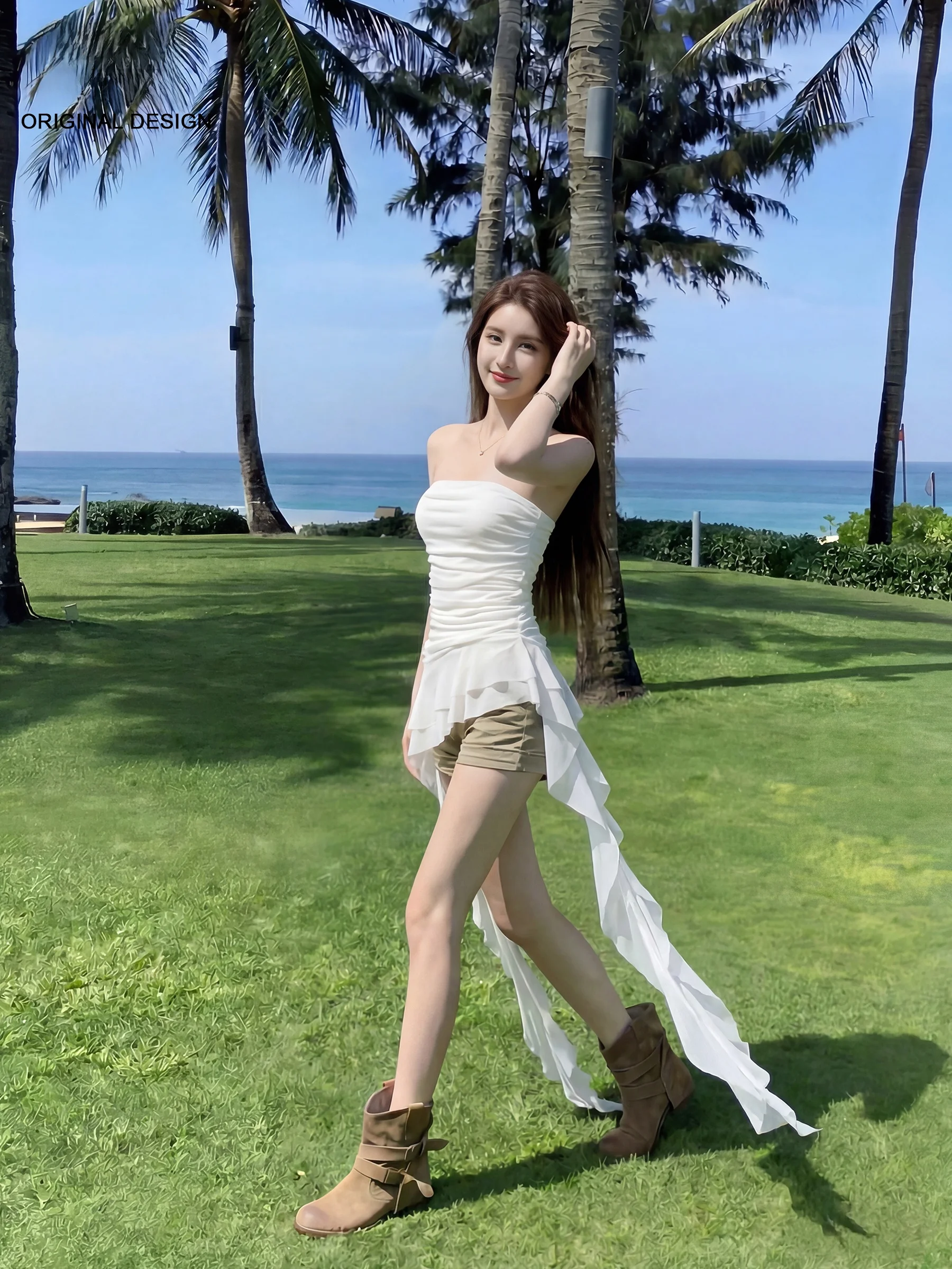 Pure Desire Style Sleeveless T-Shirt Women's New 2026 Summer White Slimming Asymmetrical Sexy Top Trendy Knitted Short Sleeve
Pure Desire Style Sleeveless T-Shirt Women's New 2026 Summer White Slimming Asymmetrical Sexy Top Trendy Knitted Short Sleeve