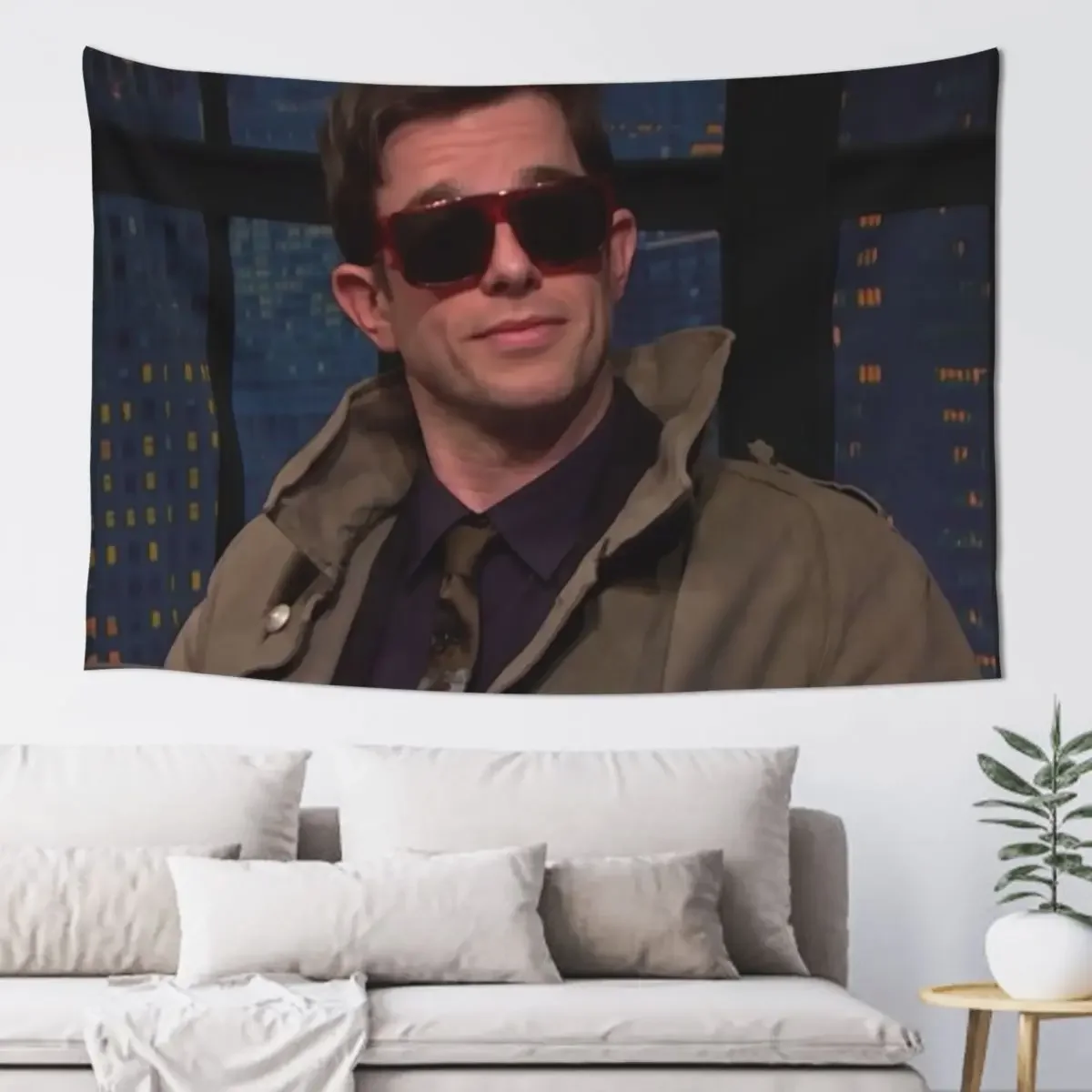 John Mulaney in coat on seth myers Tapestry Room Decorating Aesthetic Living Room Decoration Tapestry
John Mulaney in coat on seth myers Tapestry Room Decorating Aesthetic Living Room Decoration Tapestry