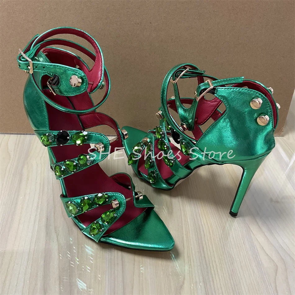 Fashion Metal Decor Ankle Strap Women High Heel Shoes Sexy Pointed Toe Thin Heel Pumps Ladies Party Dress Shoes Summer Sandals
Fashion Metal Decor Ankle Strap Women High Heel Shoes Sexy Pointed Toe Thin Heel Pumps Ladies Party Dress Shoes Summer Sandals