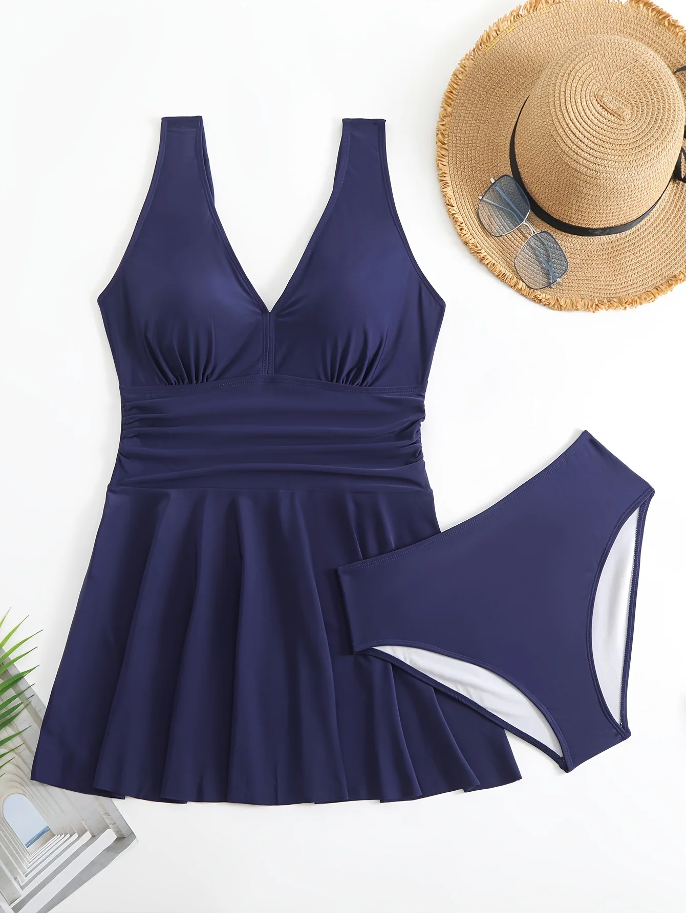 Plus Size Swimsuit For Chubby Women Sexy V-Neck Sleeveless Swim Dress Split Swimsuit Summer Stylish Beachwear
Plus Size Swimsuit For Chubby Women Sexy V-Neck Sleeveless Swim Dress Split Swimsuit Summer Stylish Beachwear