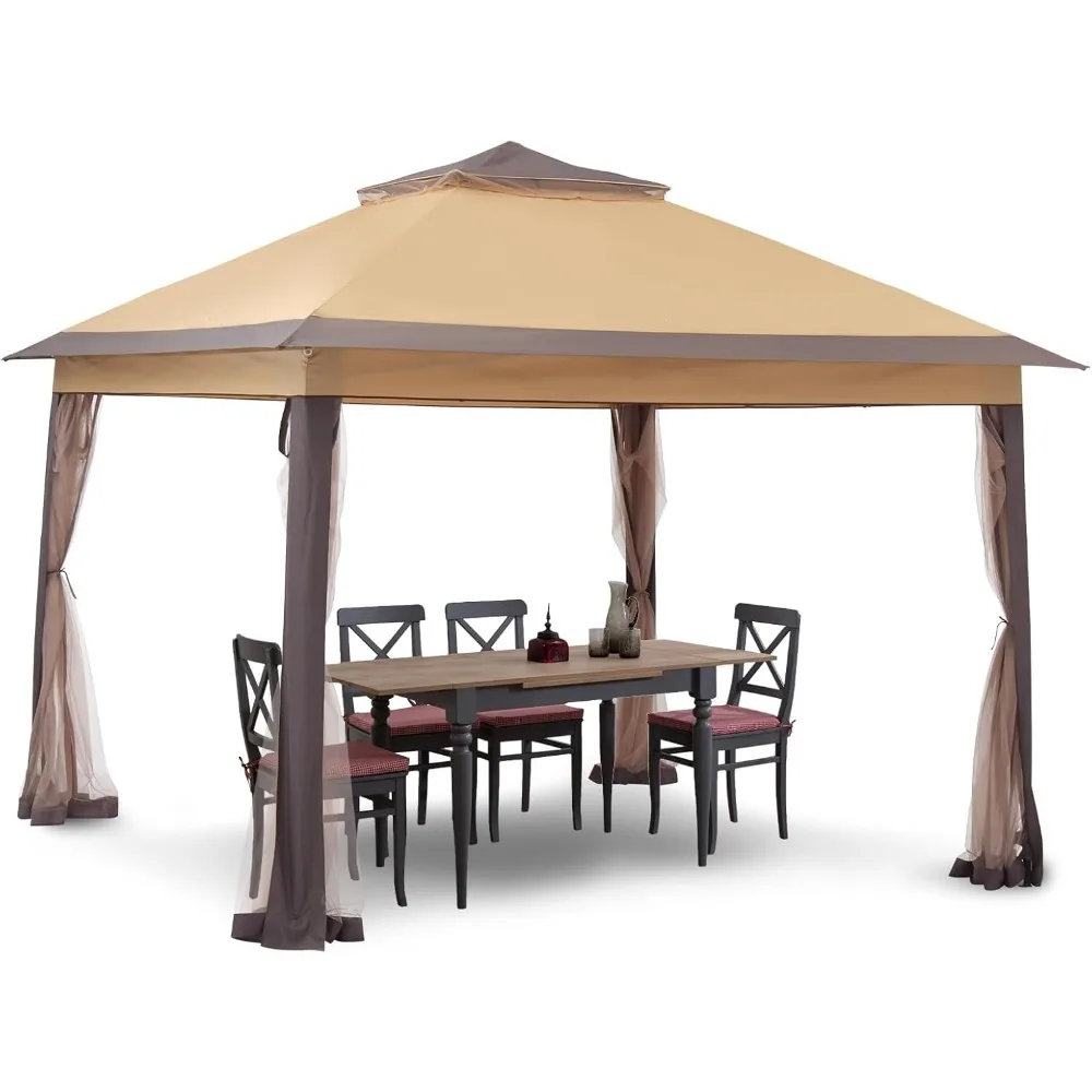 11x11 ft Gazebo Tent with Mosquito Netting, Folding Heavy Duty Height Adjustable Sun Shelter Gazebos
11x11 ft Gazebo Tent with Mosquito Netting, Folding Heavy Duty Height Adjustable Sun Shelter Gazebos