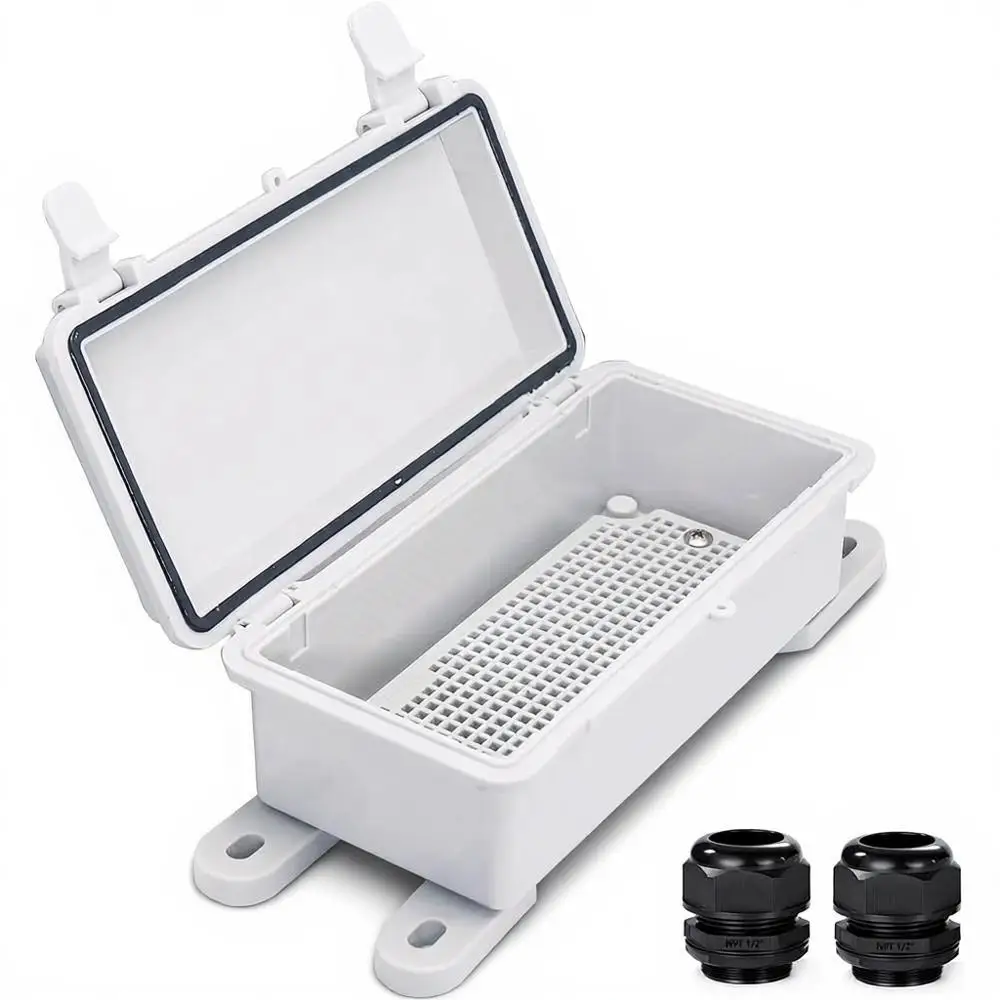 IP67 Rated ABS Plastic Enclosure with Mounting Plate, Wall Bracket, 2 Cable Glands, Grey, 7.9x3.9x2.8
IP67 Rated ABS Plastic Enclosure with Mounting Plate, Wall Bracket, 2 Cable Glands, Grey, 7.9x3.9x2.8