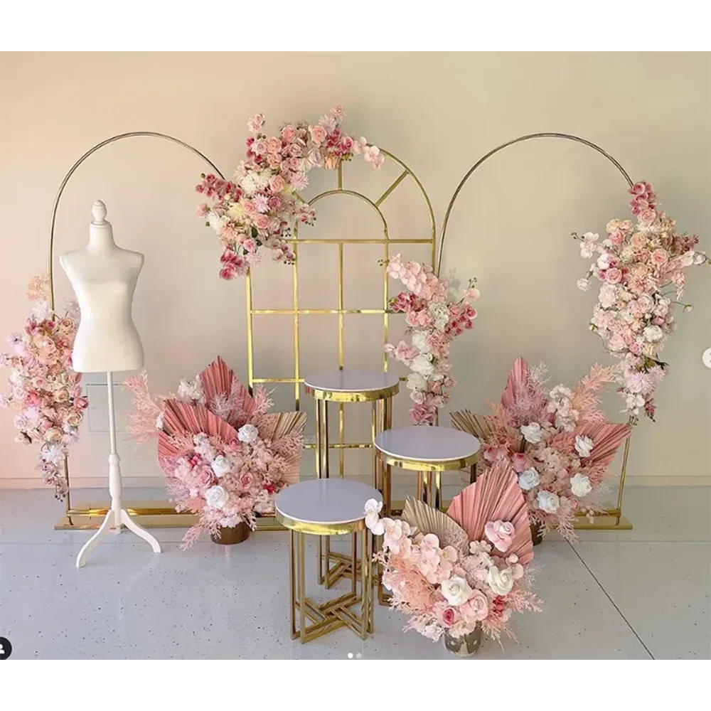 Lotus shape stainless steel gold backdrop iron stage background hotel wedding decoration for event
Lotus shape stainless steel gold backdrop iron stage background hotel wedding decoration for event