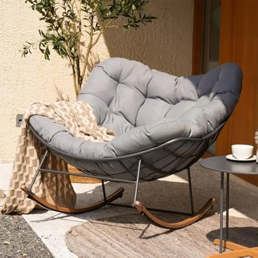 Outdoor Rocking Chair, E-coated Modern Cozy Lounge Rocker Chair with Cushion
Outdoor Rocking Chair, E-coated Modern Cozy Lounge Rocker Chair with Cushion