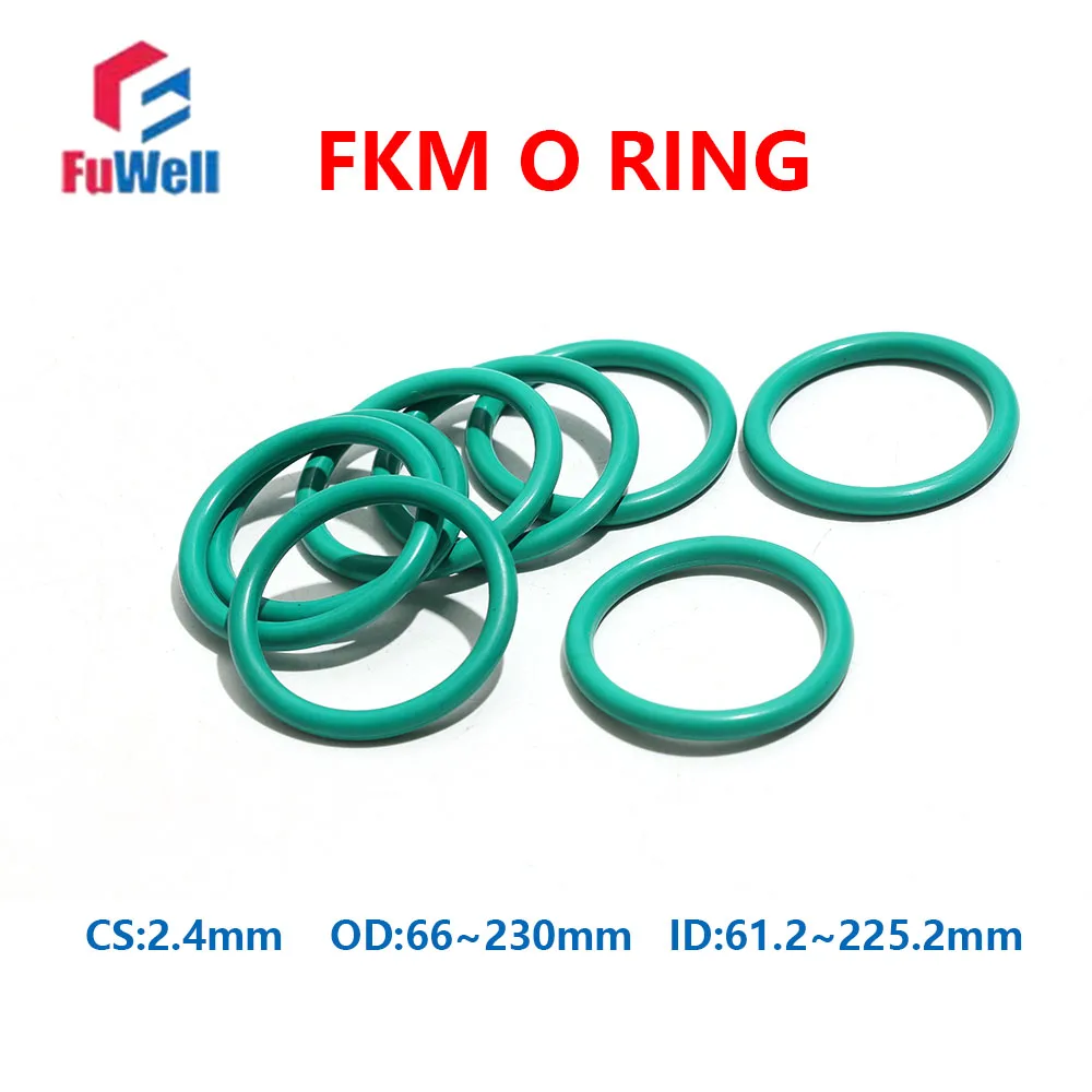 Fuwell 200pcs CS 2.4mm O-ring Green Fluorine Rubber Ring High-Pressure Resistant Oil Seal Complete Range of Sizes OD 66~230mm
Fuwell 200pcs CS 2.4mm O-ring Green Fluorine Rubber Ring High-Pressure Resistant Oil Seal Complete Range of Sizes OD 66~230mm