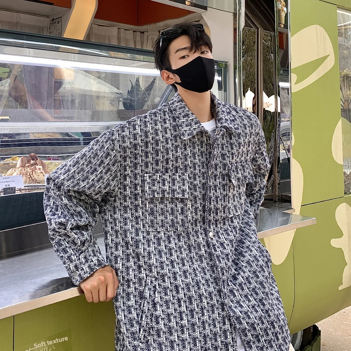 Oversize Casual Men's Jaet Spring Autumn American High Street Sle Tweed Pattern Loose Fit Faionable Streetwear
Oversize Casual Men's Jaet Spring Autumn American High Street Sle Tweed Pattern Loose Fit Faionable Streetwear