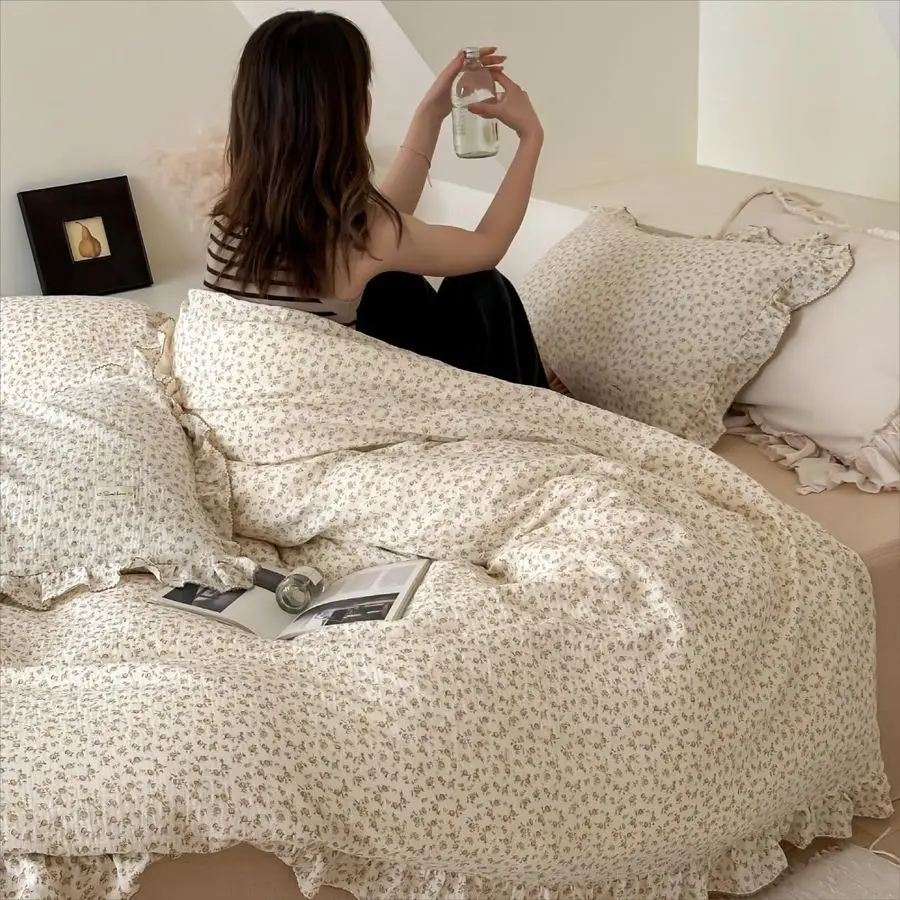 Винтажный детский пододеяльник с цветочным узором, размер Twin, с принтом камелии, с оборками, из мягкого муслинового хлопка
Винтажный детский пододеяльник с цветочным узором, размер Twin, с принтом камелии, с оборками, из мягкого муслинового хлопка