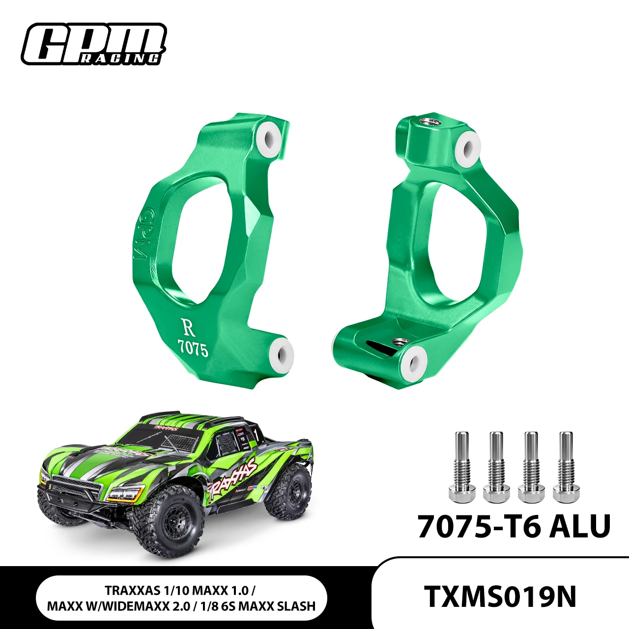 GPM Alloy 7075 Front C-Hubs TRAXXAS 1/10 Maxx 1.0 W/Widemaxx 2. 0 1/8 Maxx Slash 102076-4
GPM Alloy 7075 Front C-Hubs TRAXXAS 1/10 Maxx 1.0 W/Widemaxx 2. 0 1/8 Maxx Slash 102076-4