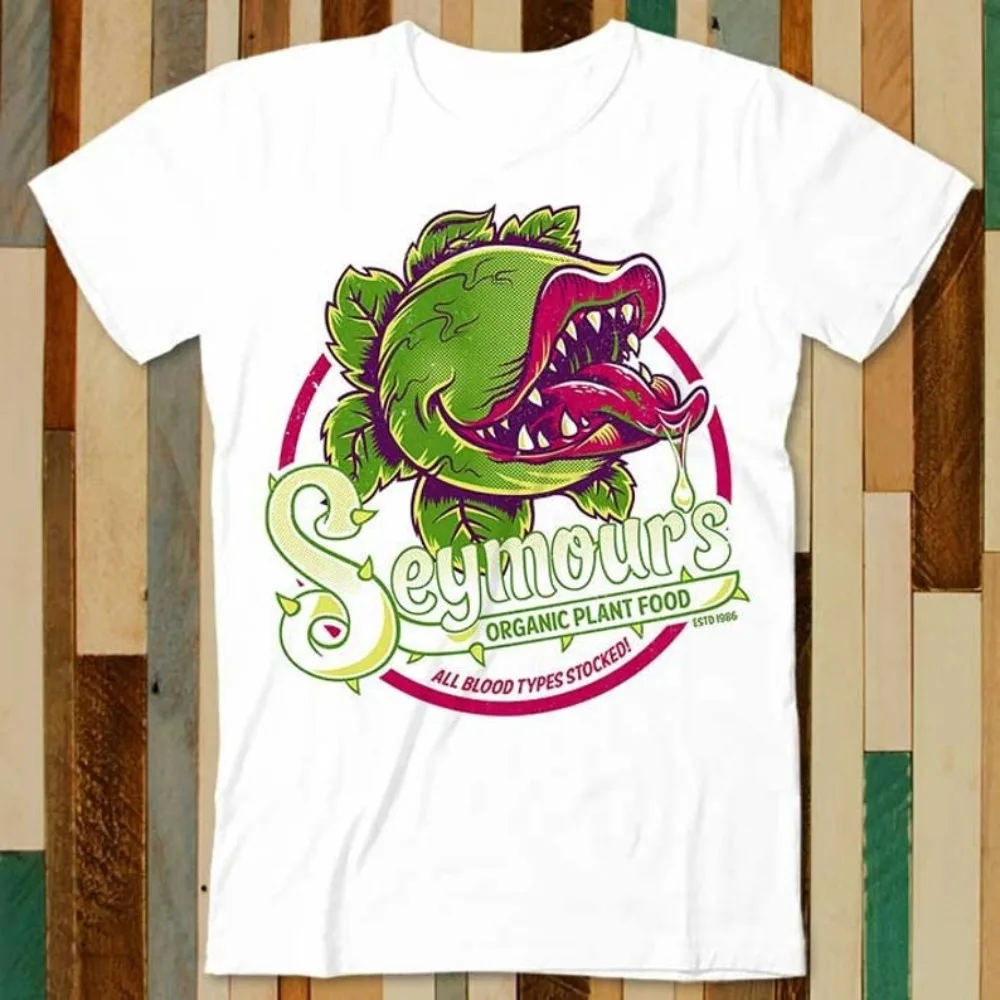 Seymours Organic Plant Food Little Shop of Horrors Мужчины Женщины Ретро Футболки Унисекс Летняя Футболка с Креативным Узором и Принтом
Seymours Organic Plant Food Little Shop of Horrors Мужчины Женщины Ретро Футболки Унисекс Летняя Футболка с Креативным Узором и Принтом