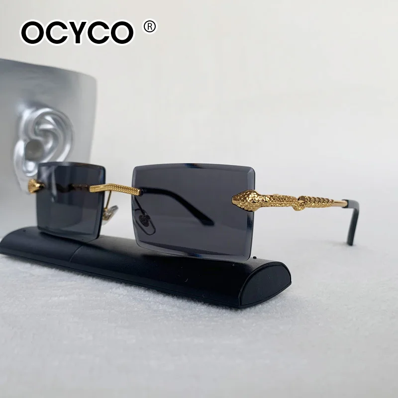 New Rimless Rectangular Sunglasses Men Fashion Vintage Twisted Snake Leg Gradient Shades Women
New Rimless Rectangular Sunglasses Men Fashion Vintage Twisted Snake Leg Gradient Shades Women