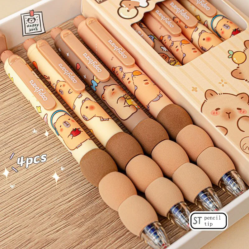 4 Pcs Erasable Gel Pens Cartoon Retractable Erasable Pens Cute Capybara Pens 0.5mm Blue Ink Pen Office School Pens Women
4 Pcs Erasable Gel Pens Cartoon Retractable Erasable Pens Cute Capybara Pens 0.5mm Blue Ink Pen Office School Pens Women