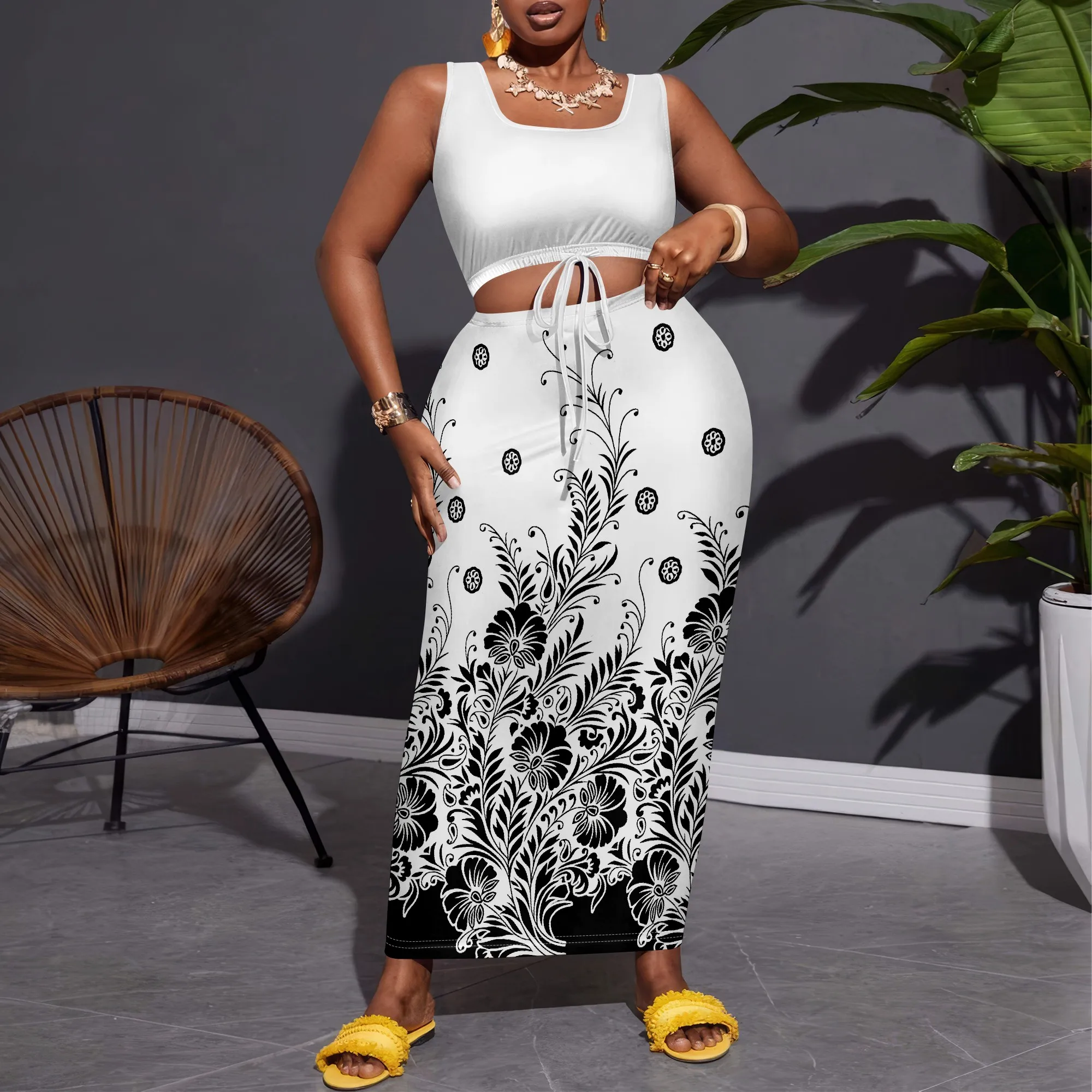 Nupusa Floral Print Two - Piece Set for Women Plus Size Summer Casual Square Neck Sleeveless Outfit
Nupusa Floral Print Two - Piece Set for Women Plus Size Summer Casual Square Neck Sleeveless Outfit