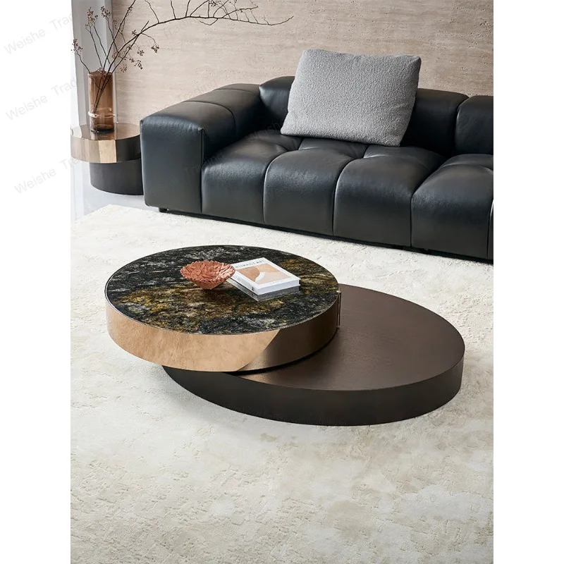 Italian minimalist marble round coffee table small apartment living room home light luxury modern short table
Italian minimalist marble round coffee table small apartment living room home light luxury modern short table