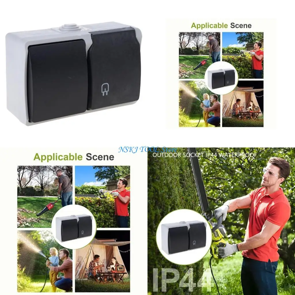 L8RC Waterproof Outdoors Socket with Cover Surfaces Mounted Wall Panel for Garden
L8RC Waterproof Outdoors Socket with Cover Surfaces Mounted Wall Panel for Garden