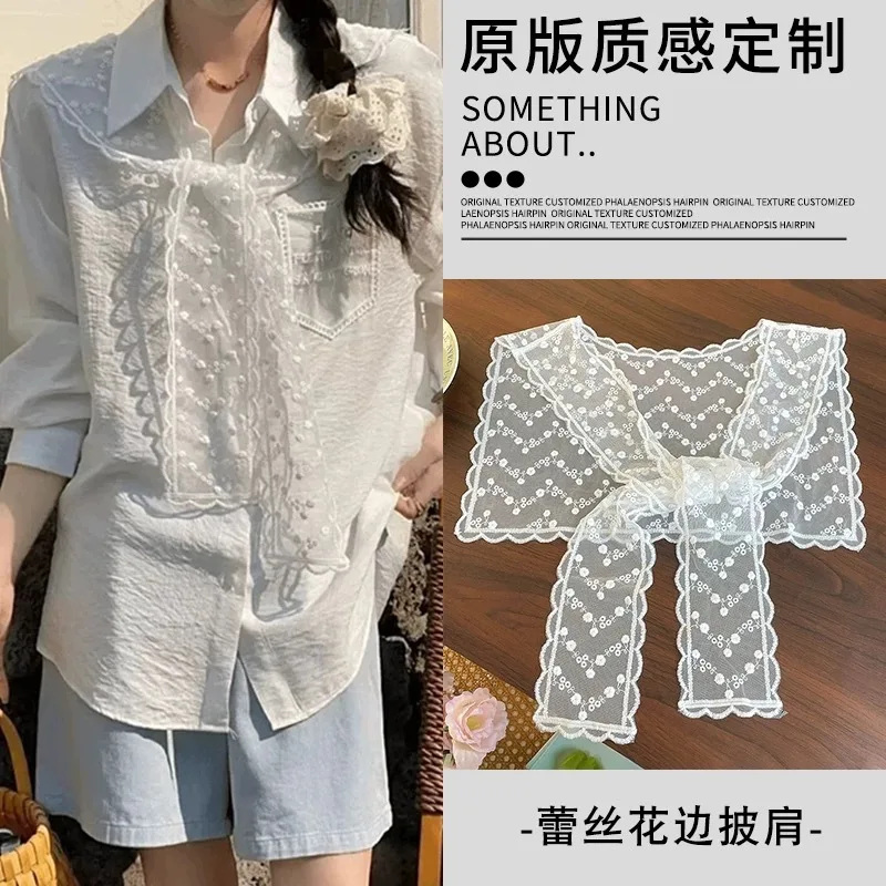 Premium Japanese Sweet Lace Shawl Women 2026 New White Cute Layering Cape Scarf Blouse Shirt Headwear
Premium Japanese Sweet Lace Shawl Women 2026 New White Cute Layering Cape Scarf Blouse Shirt Headwear