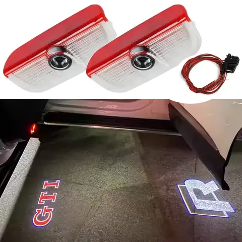 2Pcs LED Car Door Light for VOLKSWAGEN VW GTI GTD Rline GTE Golf 5 6 7 Touareg Tiguan Arteon Passat EOS Welcome Projector Lamps