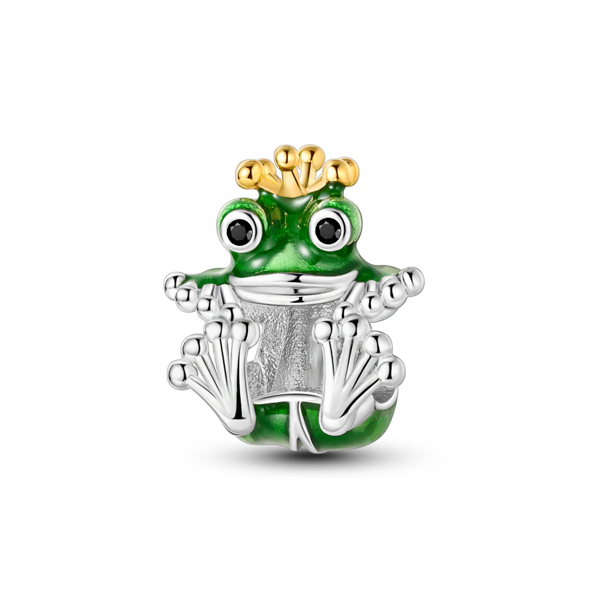 925 Sterling Silver Frog Prince Charm Gold Crown Green Enamel Bead Fits Original Bracelet Necklace DIY Jewelry Gift for Women
925 Sterling Silver Frog Prince Charm Gold Crown Green Enamel Bead Fits Original Bracelet Necklace DIY Jewelry Gift for Women
