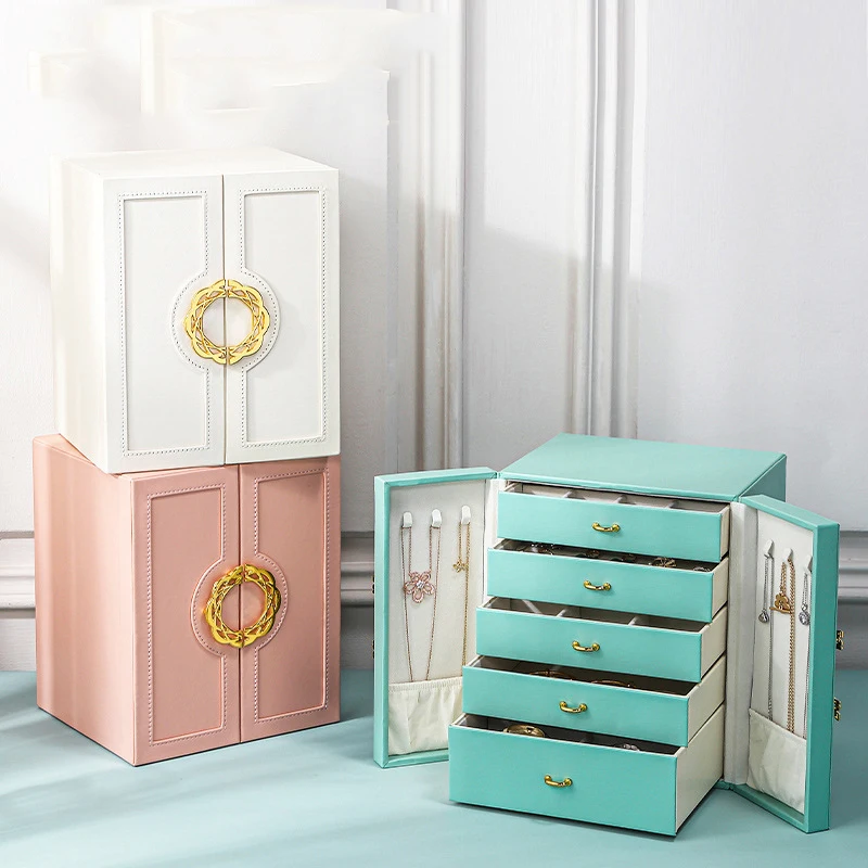 DELESYS New Style Large-Capacity Luxurious European-Style Jewelry Box With Fve-Layer Drawer-Style Jewelry Storage Compartment
DELESYS New Style Large-Capacity Luxurious European-Style Jewelry Box With Fve-Layer Drawer-Style Jewelry Storage Compartment