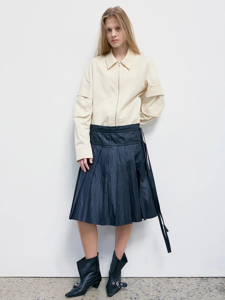 Classic Side Zipper Pleated Skirt Women Summer Dstring Belted Commute Versatile A-Line Midi Skirt Korean Sle Polyester
Classic Side Zipper Pleated Skirt Women Summer Dstring Belted Commute Versatile A-Line Midi Skirt Korean Sle Polyester