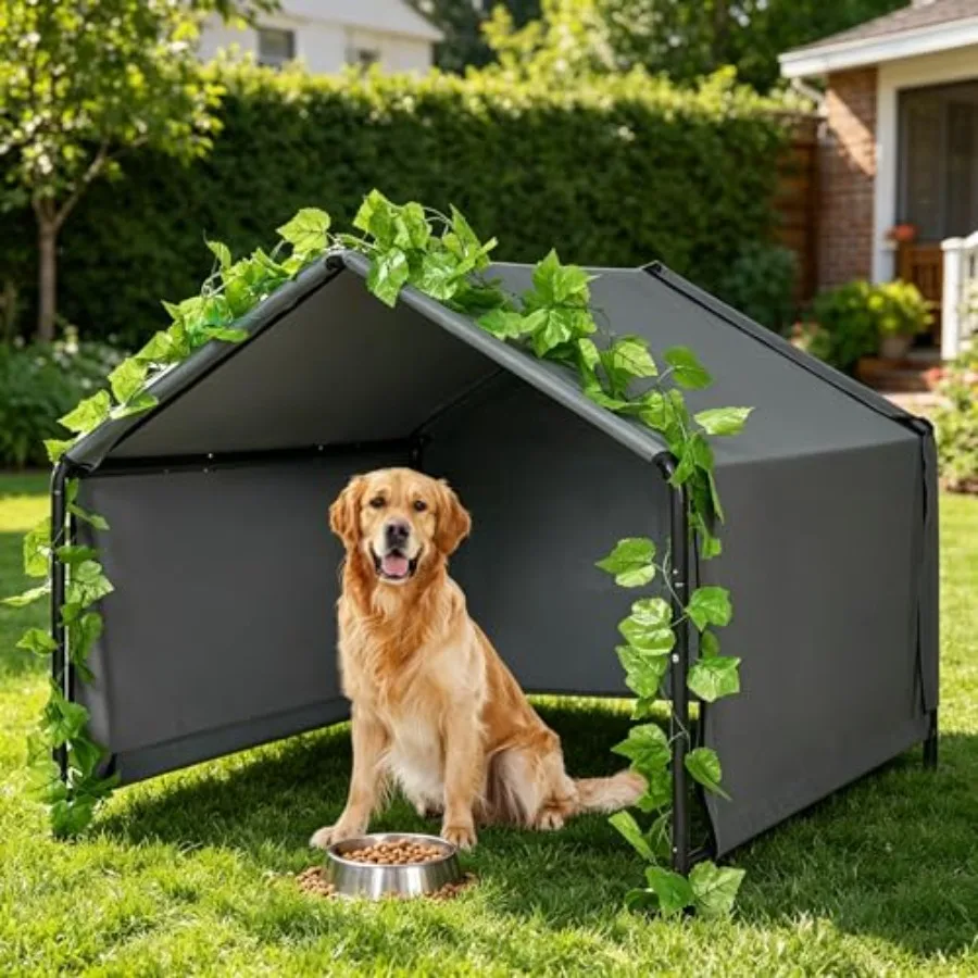 Outdoor dog shade shelter tent for small/medium/large dogs, waterproof polyester with gray color, UV protection and upgraded zi
Outdoor dog shade shelter tent for small/medium/large dogs, waterproof polyester with gray color, UV protection and upgraded zi
