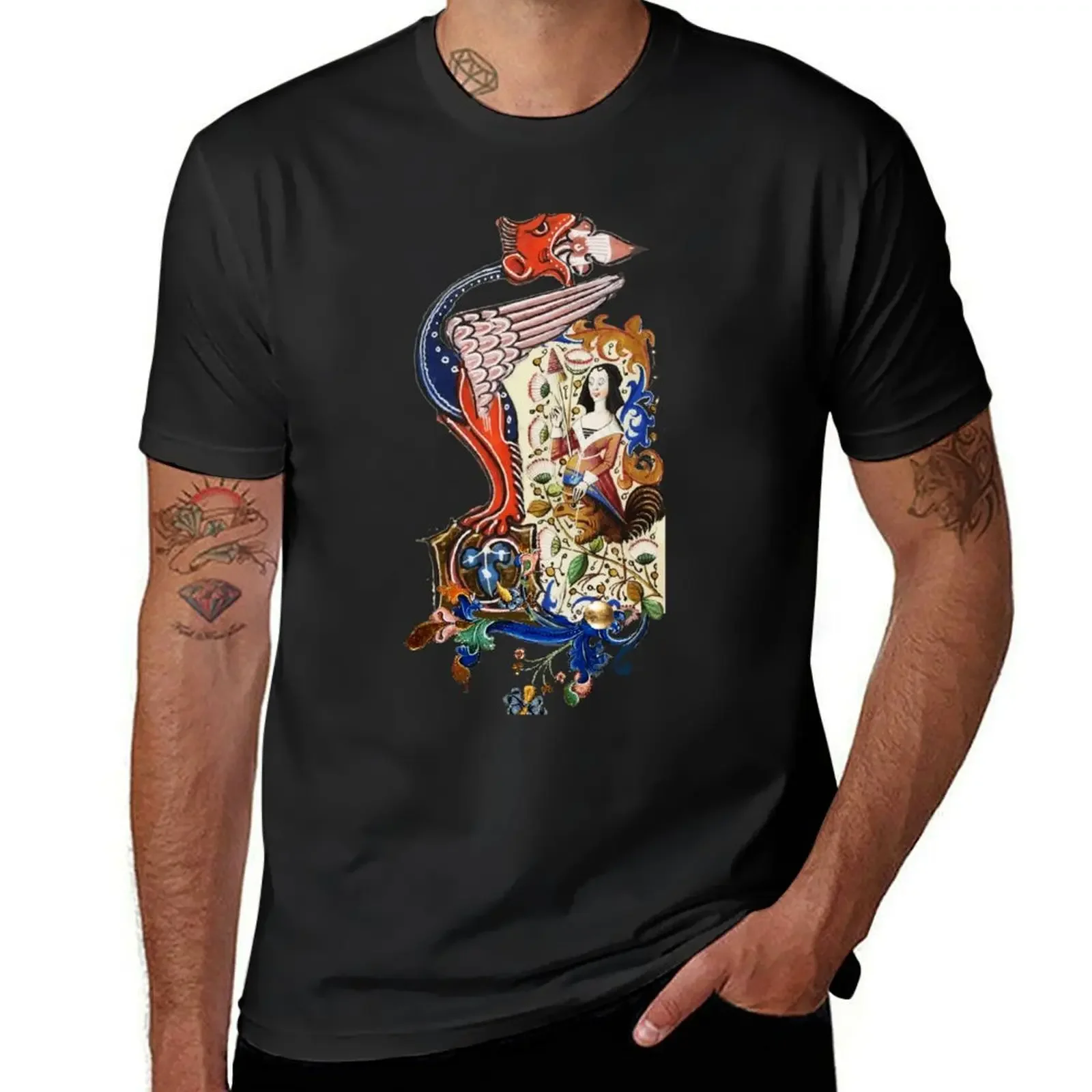 WEIRD MEDIEVAL BESTIARY Dragon and Spinning Harpy Among Flowers T-Shirt graphic tee shirt cheap stuff Men's t shirts
WEIRD MEDIEVAL BESTIARY Dragon and Spinning Harpy Among Flowers T-Shirt graphic tee shirt cheap stuff Men's t shirts