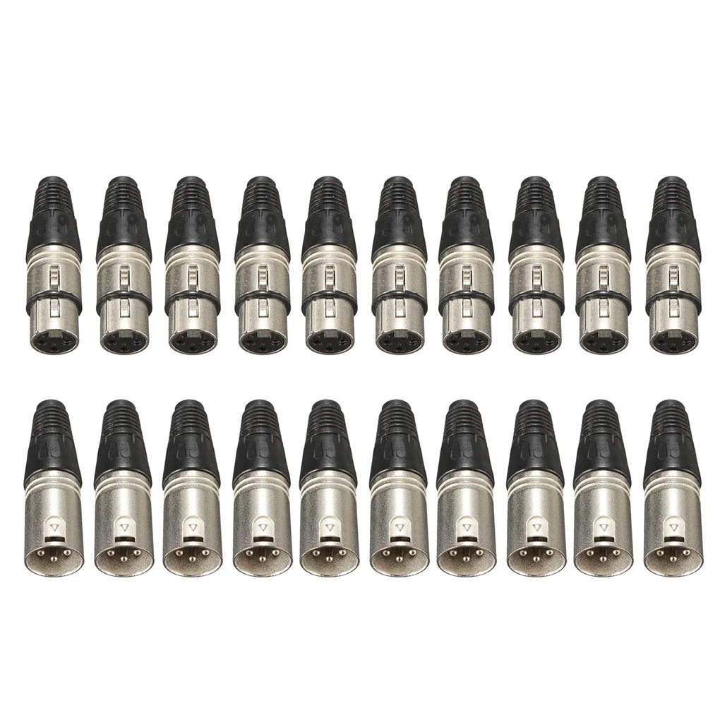 10 Pairs XLR Audio Cable Connector Mic Adapter Plug Replacement Socket
10 Pairs XLR Audio Cable Connector Mic Adapter Plug Replacement Socket