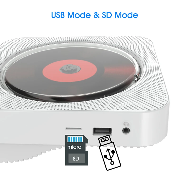 Hooqu Portable Music Player 6-In-1 Multi Functions Wall Mounted CD Player With BT 5.0 Speakers & Fm Radio
Hooqu Portable Music Player 6-In-1 Multi Functions Wall Mounted CD Player With BT 5.0 Speakers & Fm Radio