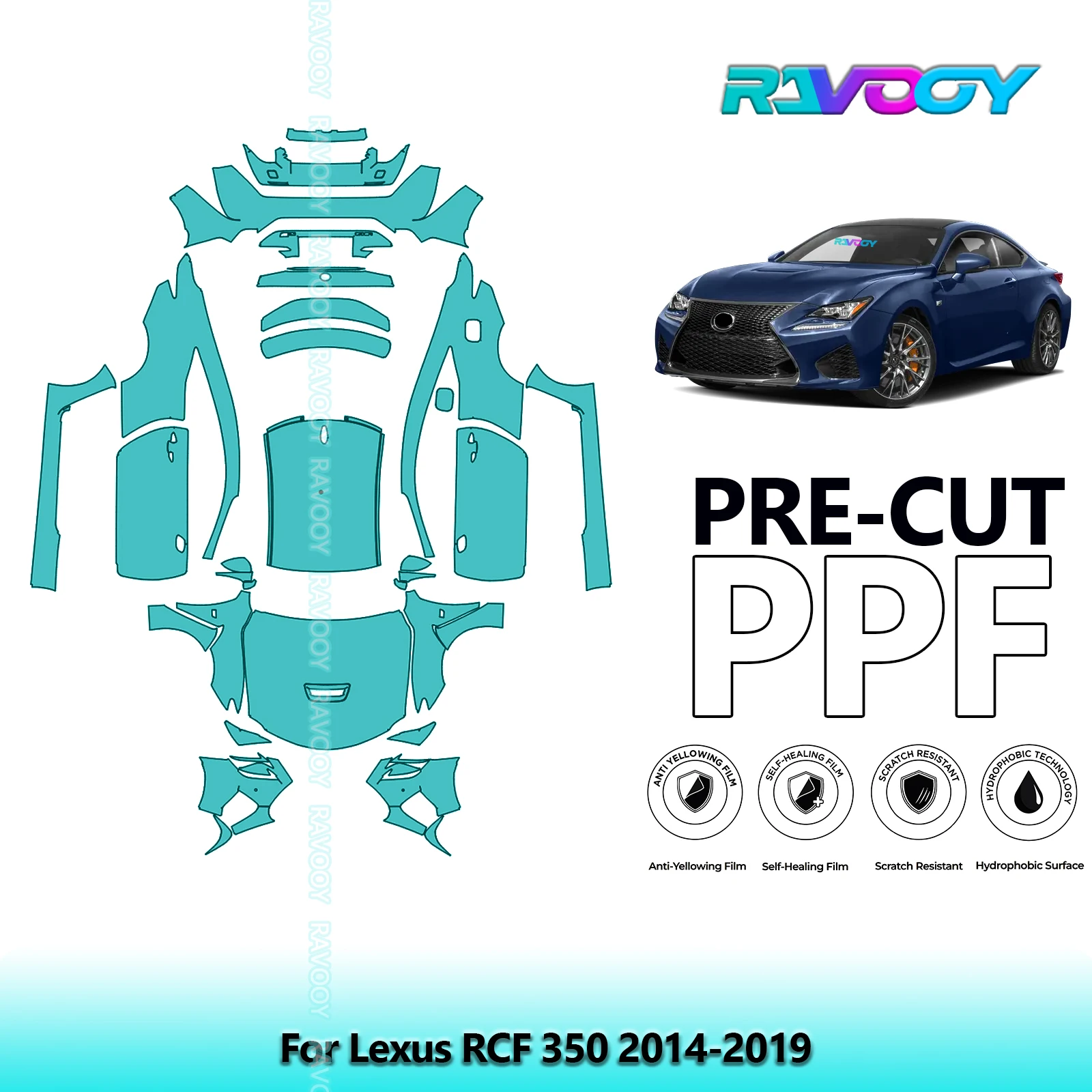 8.5Mil Full Vehicle Precut PPF Paint Protection Film For Lexus RCF 350 2014-2019
8.5Mil Full Vehicle Precut PPF Paint Protection Film For Lexus RCF 350 2014-2019