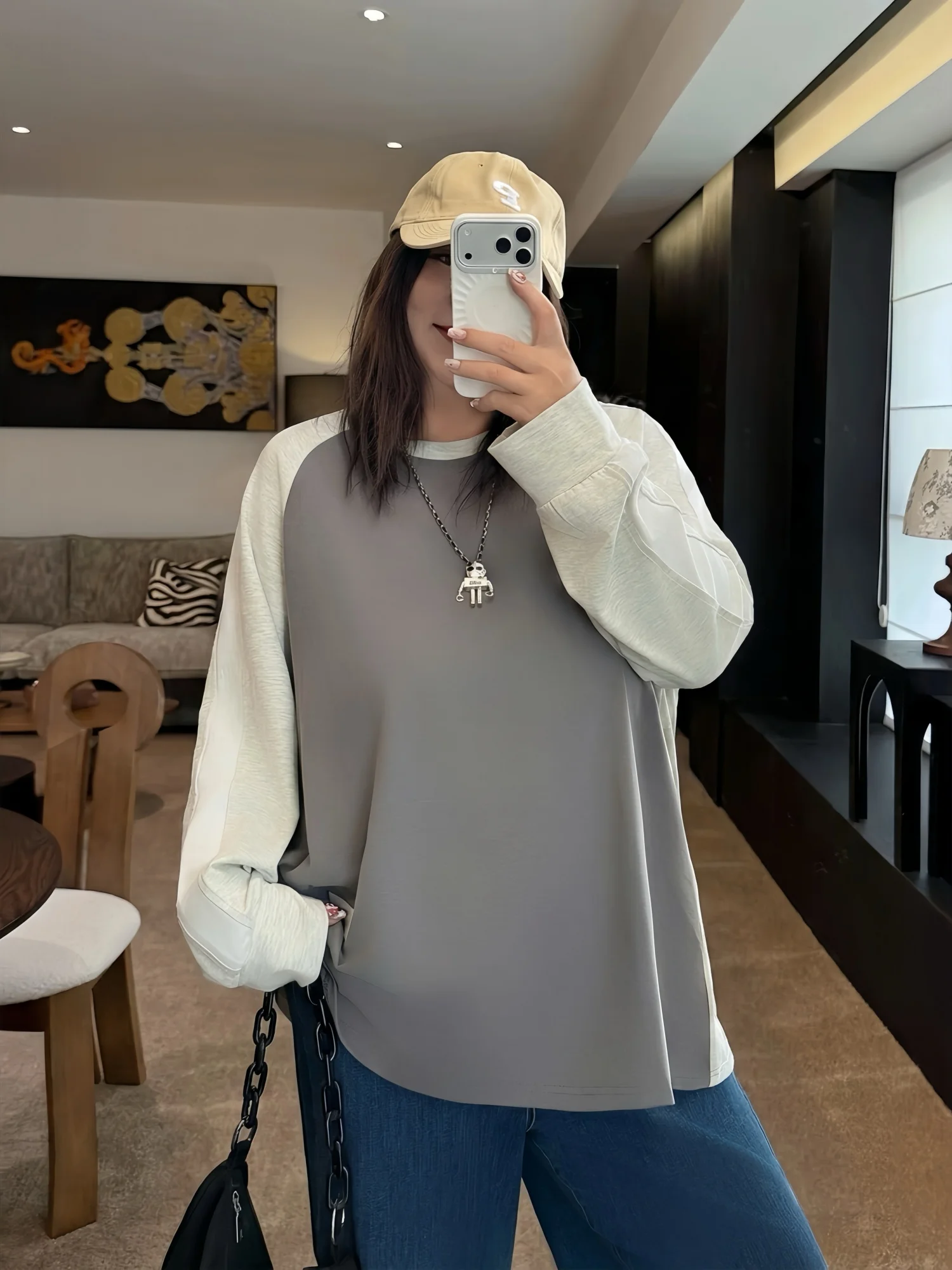 Loose Long Sleeve T-Shirt Spring Season Color Block Base Layer Top Thick Sister plus Size Women's Clothing Commute Style Cott...
Loose Long Sleeve T-Shirt Spring Season Color Block Base Layer Top Thick Sister plus Size Women's Clothing Commute Style Cott...