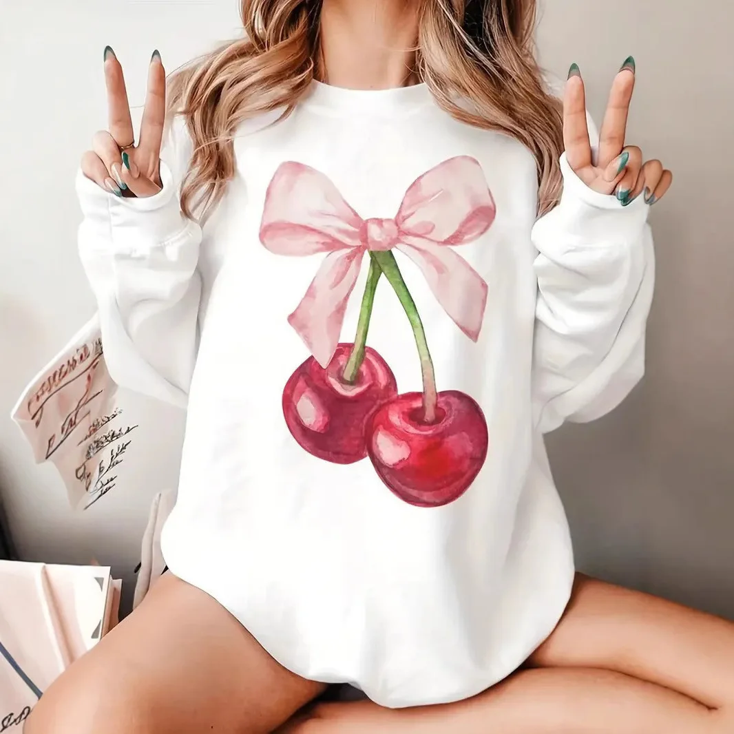 European and American Autumn Cherry Bow Print Casual Loose Round Neck Autumn Hoodie Versatile Topwinter Clothes Women
European and American Autumn Cherry Bow Print Casual Loose Round Neck Autumn Hoodie Versatile Topwinter Clothes Women