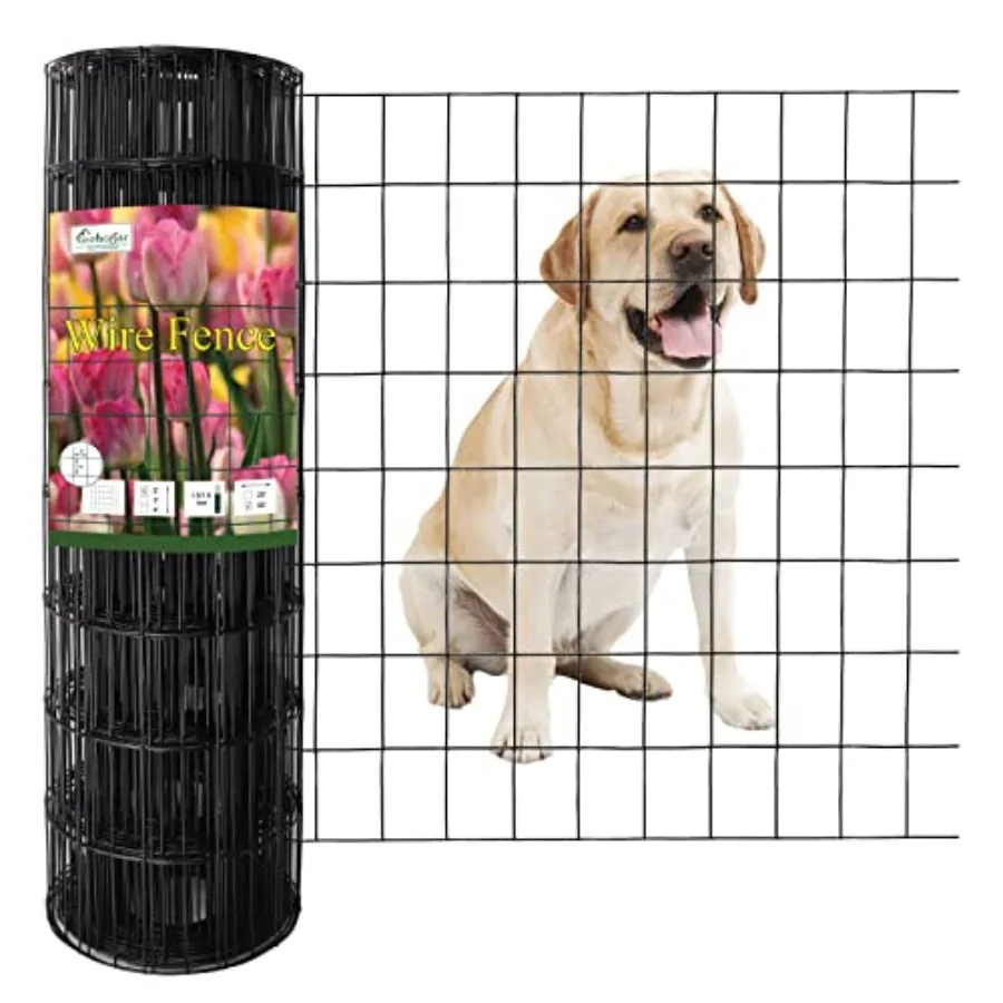 Garden border fencing roll: Black PVC coated welded wire mesh, 24 in x 50 ft, 2 in x 3 in aperture, 16GA, vinyl-coated metal fo
Garden border fencing roll: Black PVC coated welded wire mesh, 24 in x 50 ft, 2 in x 3 in aperture, 16GA, vinyl-coated metal fo