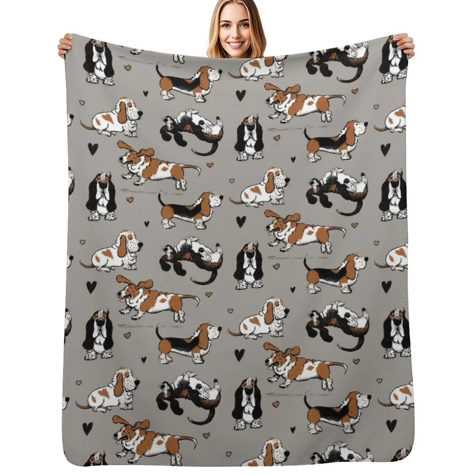Basset Buddies on Warm Gray Throw Blanket blankets ands Decorative Throw Luxury Throw Single Blankets
Basset Buddies on Warm Gray Throw Blanket blankets ands Decorative Throw Luxury Throw Single Blankets