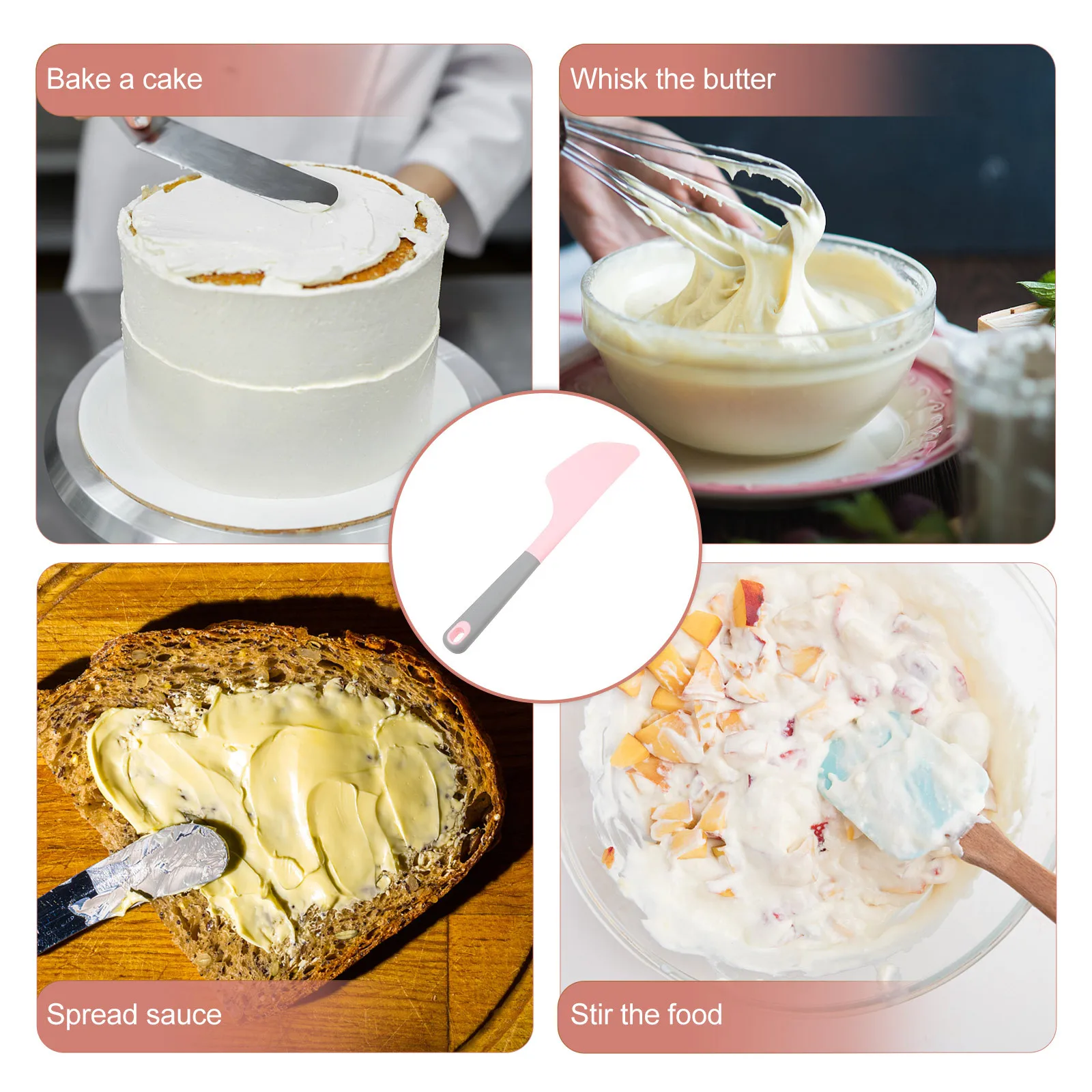 Silicone Cake Scraper Non-Stick Butter Spatula Cream Spreader Ergonomic Handle Baking Supply Kitchen Tool 
Silicone Cake Scraper Non-Stick Butter Spatula Cream Spreader Ergonomic Handle Baking Supply Kitchen Tool