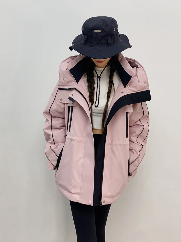 Pink Mid-Length White Du down Puffer Jaet Women's Winter Coat Loose Fit Thiened Warm Windbreaker Outerwear
Pink Mid-Length White Du down Puffer Jaet Women's Winter Coat Loose Fit Thiened Warm Windbreaker Outerwear