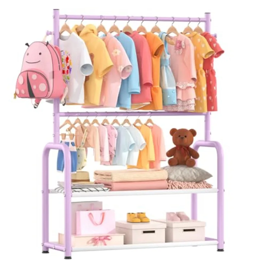 Clothes Rack with 2 Tier Storage Racks and 2 Adjustable Hanging Poles, Small Baby Closet Organizer for Hanging Clothes, Dr-Up R
Clothes Rack with 2 Tier Storage Racks and 2 Adjustable Hanging Poles, Small Baby Closet Organizer for Hanging Clothes, Dr-Up R