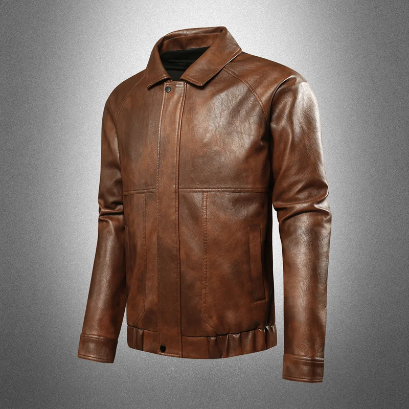 Autumn New Men's Simple Versatile Collared Leather Jacket Men Loose and Fashionable Leather Jacket Trendy Motorcycle Top Clothes
Autumn New Men's Simple Versatile Collared Leather Jacket Men Loose and Fashionable Leather Jacket Trendy Motorcycle Top Clothes