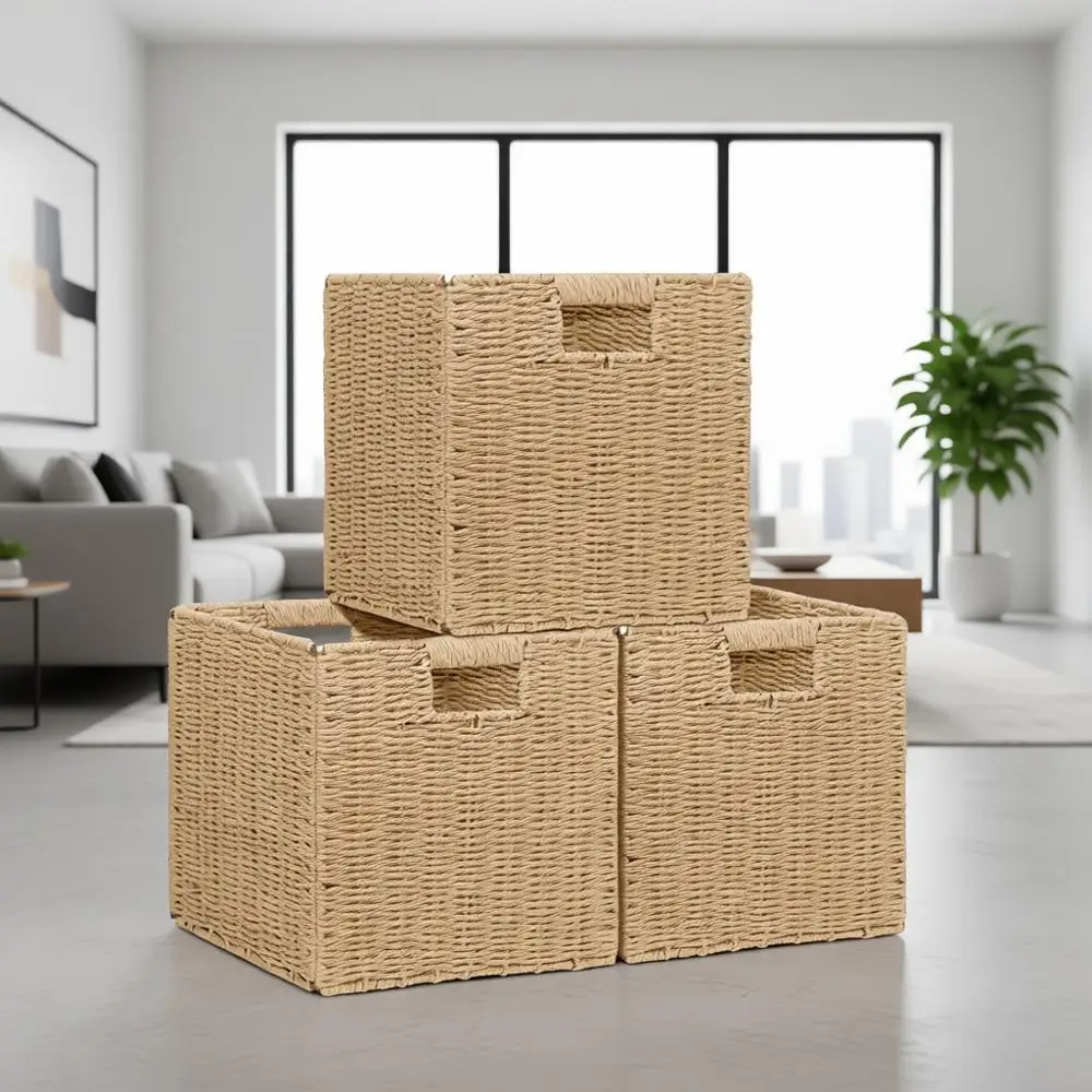 Set of 3 Natural Wicker Storage Baskets for Rustic Organization and Home Decor
Set of 3 Natural Wicker Storage Baskets for Rustic Organization and Home Decor