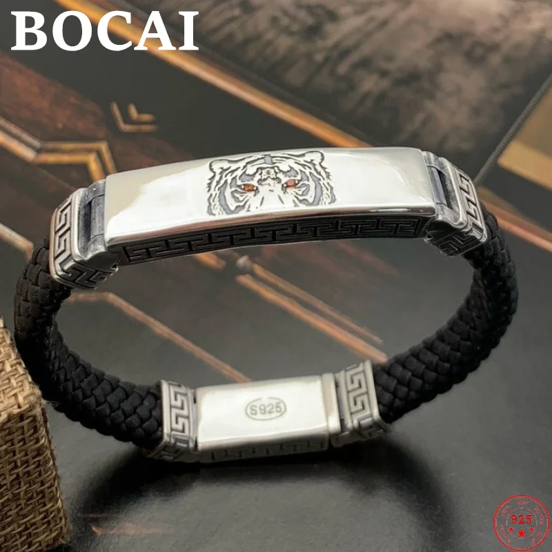 BOCAI S925 браслеты из стерлингового серебра для женщин и мужчин, китайский год тигра, тотем, кожаная цепочка, ювелирные изделия, оптовая продажа
BOCAI S925 браслеты из стерлингового серебра для женщин и мужчин, китайский год тигра, тотем, кожаная цепочка, ювелирные изделия, оптовая продажа