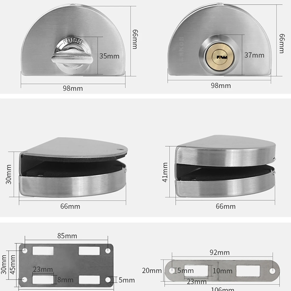 10-12mm Glass Door Lock Stainless Steel Double Bolts Swing Push Sliding Access Control Glass Door Latch
10-12mm Glass Door Lock Stainless Steel Double Bolts Swing Push Sliding Access Control Glass Door Latch