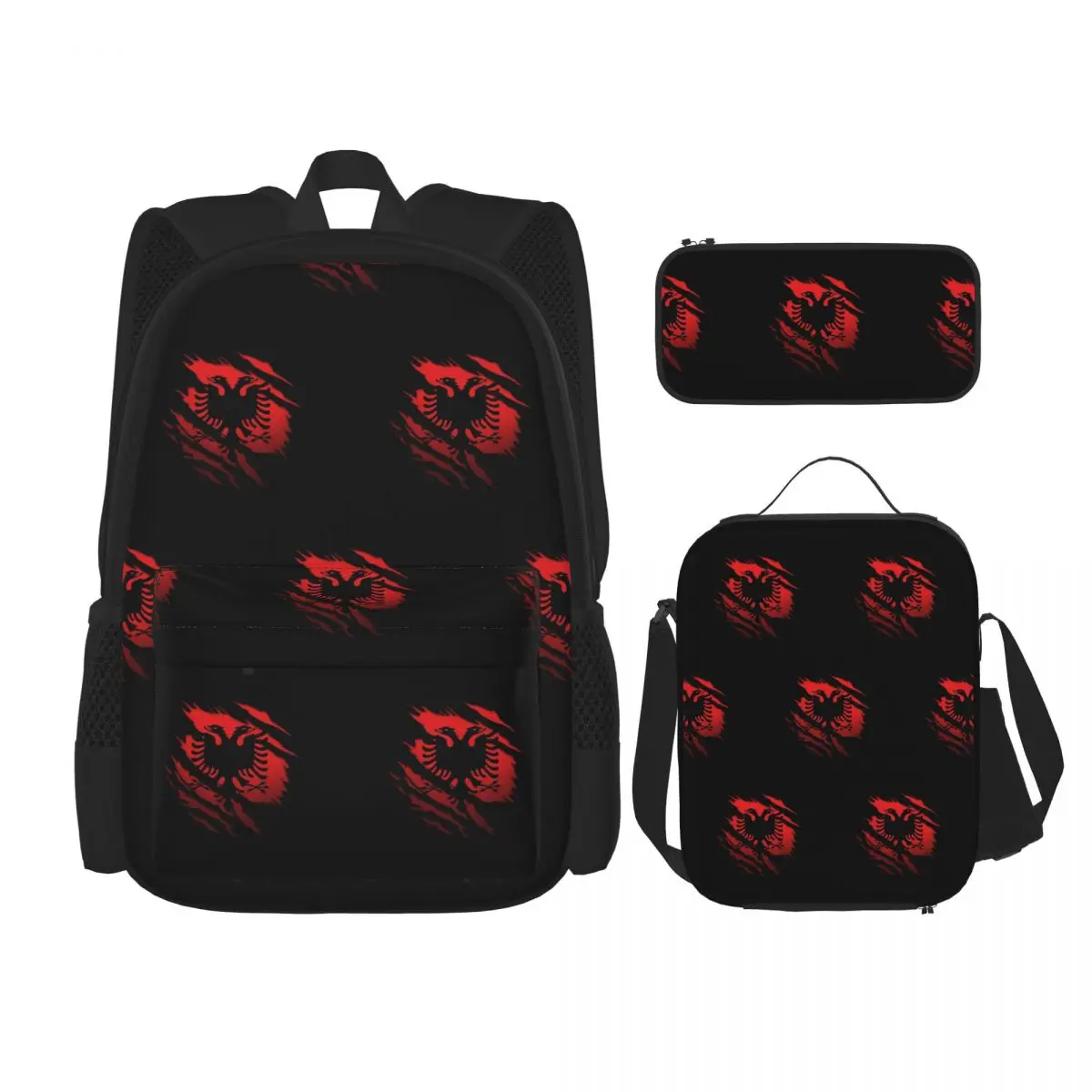 Albania Flag Backpacks Boys Girls Bookbag Children School Bags Kids Rucksack Lunch Bag Pen Bag Three-Piece Set
Albania Flag Backpacks Boys Girls Bookbag Children School Bags Kids Rucksack Lunch Bag Pen Bag Three-Piece Set