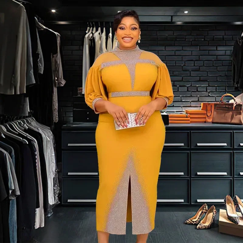 Plus Size African Party Dresses for Women 2025 New Fashion Dashiki Ankara Diamonds Wedding Gown Elegant Turkey Muslim Maxi Dress
Plus Size African Party Dresses for Women 2025 New Fashion Dashiki Ankara Diamonds Wedding Gown Elegant Turkey Muslim Maxi Dress