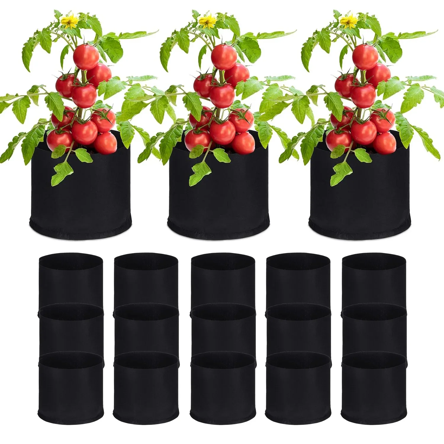 15 Pack Plant Grow Bags Aeration Grow Pots Nonwoven Fabric Plant Pots Black Planting Container for Potato Tomato Flower Fruits.
15 Pack Plant Grow Bags Aeration Grow Pots Nonwoven Fabric Plant Pots Black Planting Container for Potato Tomato Flower Fruits.