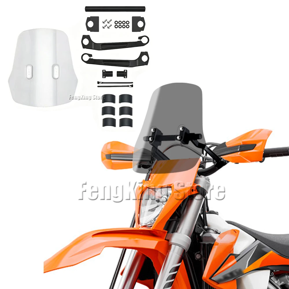 For KTM EXC 300 TPI 125 150 200 250 350 SX SX-F XC-F EXC-F XCW XCF-W EXC motorcycle windshield Equipped with navigation bracket
For KTM EXC 300 TPI 125 150 200 250 350 SX SX-F XC-F EXC-F XCW XCF-W EXC motorcycle windshield Equipped with navigation bracket