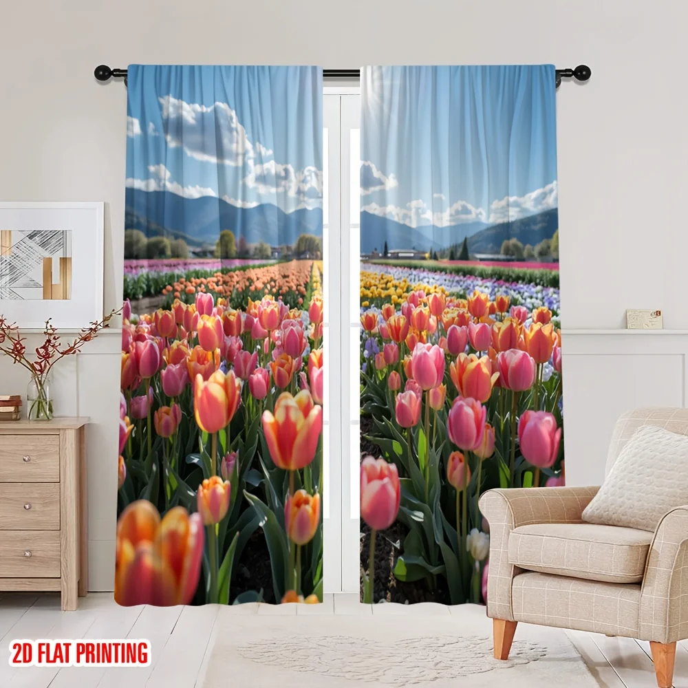 Tulip Floral Curtains Set of 2 Rod Pocket Semi Sheer Polyester for Living Room Bedroom Decor
Tulip Floral Curtains Set of 2 Rod Pocket Semi Sheer Polyester for Living Room Bedroom Decor