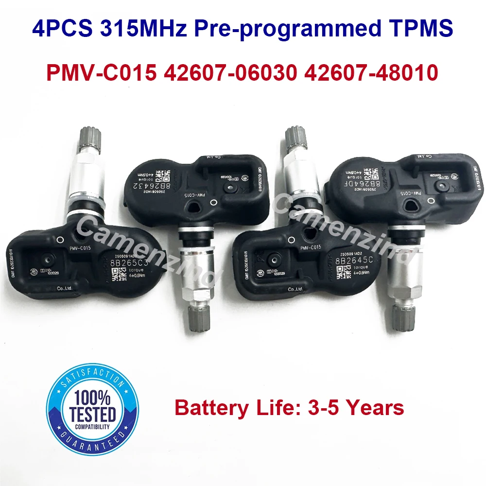 4PCS Tire Pressure Sensor PMV-C015 42607-06030 42607-48010 PMV-E00 TPMS 315MHz For Toyota Avalon Camry RAV4 Sequoia Tacoma
4PCS Tire Pressure Sensor PMV-C015 42607-06030 42607-48010 PMV-E00 TPMS 315MHz For Toyota Avalon Camry RAV4 Sequoia Tacoma
