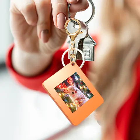NFC Function Keychains 1.54-inch 4 Color Display Screen Electronic Badge Mini Luggage Tag Pet Locator DIY E-Paper