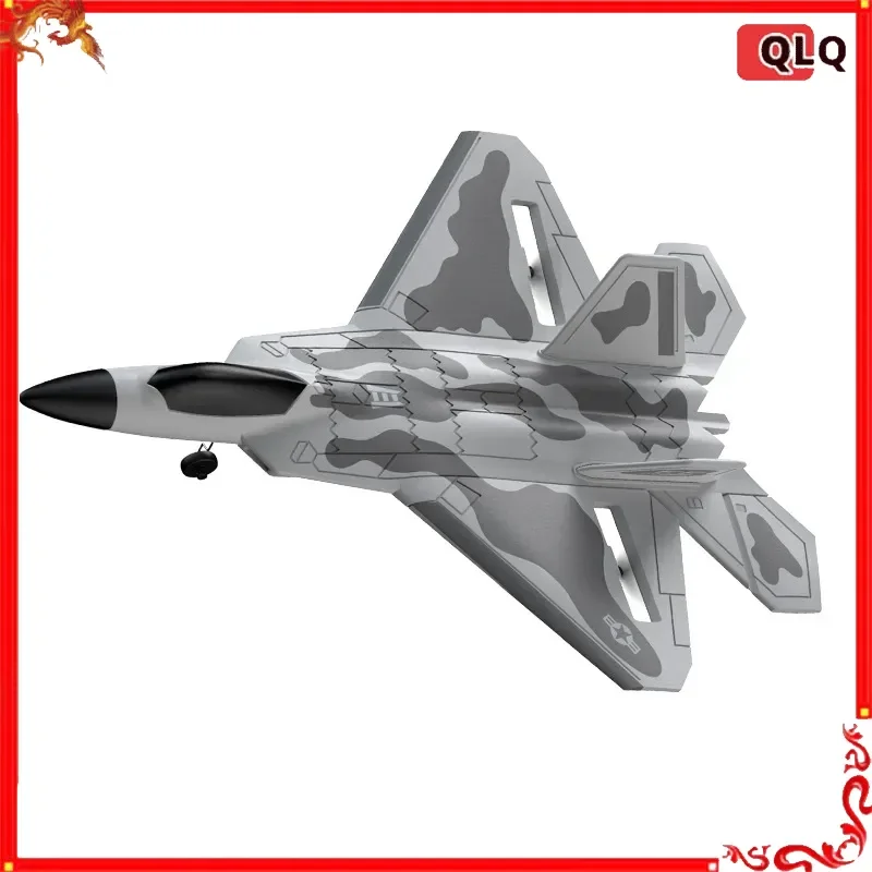 QLQ F22 Raptor RC Plane 4 Channel Brushless Motor Fixed Wing Competition Fighter With LED Navigation Lights For Outdoor Flight